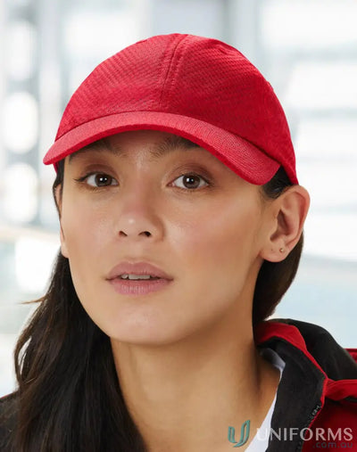 Winning Spirit CH20 Athletic Mesh Cap in Red