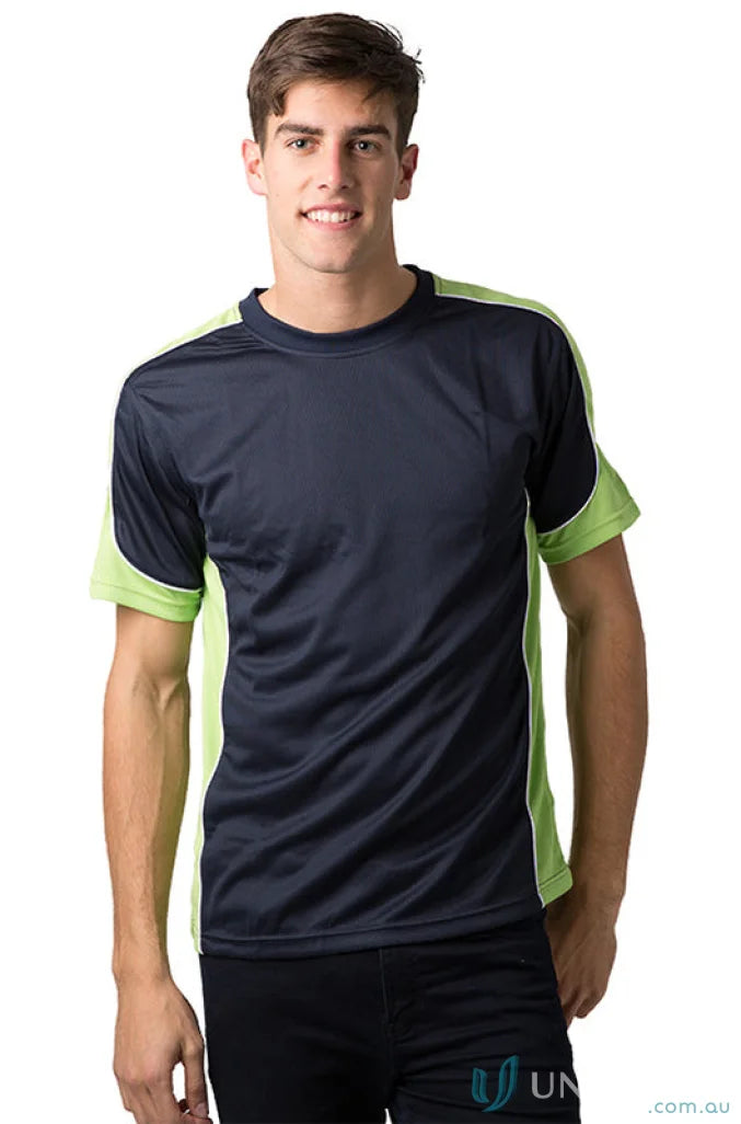 Man in Auburn Adults Tee showing cooldry moisture management technology for cooldry comfort