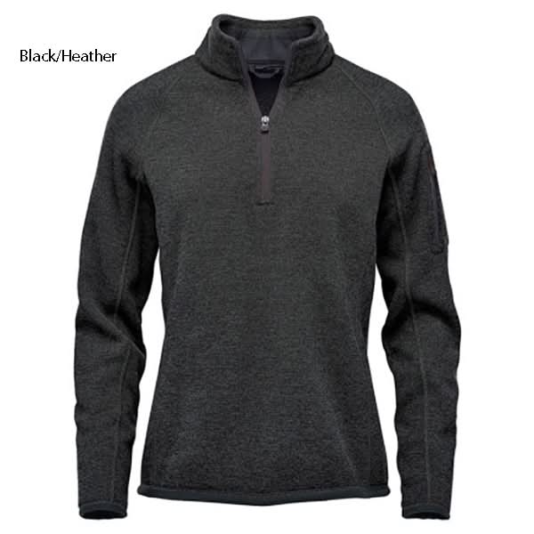 Black heather Avalanche Qtr Zip Pullover fleece with low-profile chin saver and zip pullover style