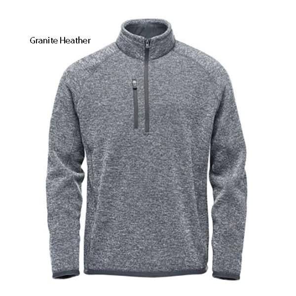 Granite Heather Avalanche ¼ Zip Pullover with recycled polyester and zippered chest pocket