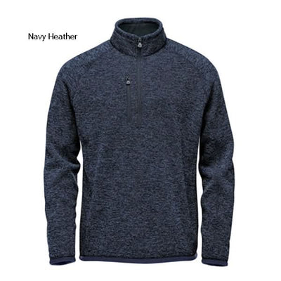 Navy Heather Avalanche ¼ Zip Pullover with recycled polyester and zippered chest pocket