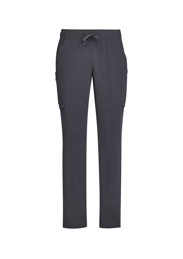 Biz Care Mens Avery straight leg scrub pant in dark gray with side pockets