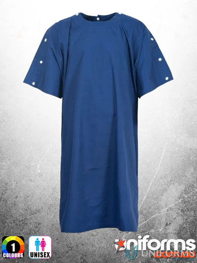 WorkCraft M811255 Bariatric Gown with Neck and Shoulder Studs in Dark Blue