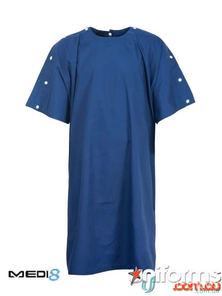 WorkCraft M811255 Bariatric Gown with Neck and Shoulder Studs in Dark Blue front product image