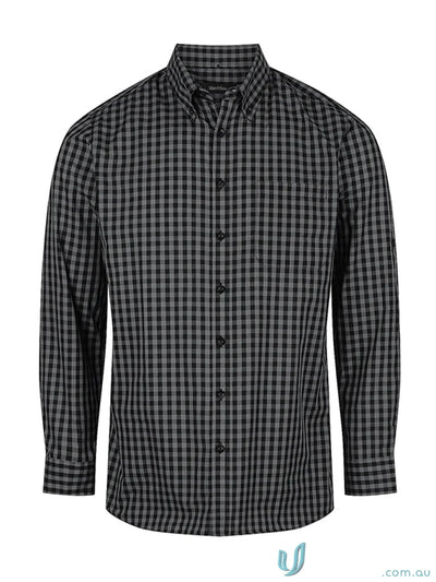 Black and gray checkered Barrett Long Sleeve Shirt, perfect long sleeve shirt style