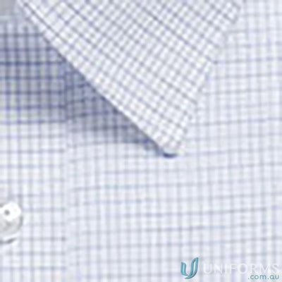 Bell-textured-mini-check long sleeve shirt, easy iron top with textured mini check pattern