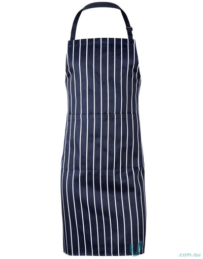 Winning Spirit AP04 Bib Stripe Apron in Navy/White