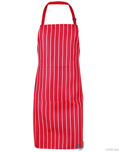 Winning Spirit AP04 Bib Stripe Apron in Red/White
