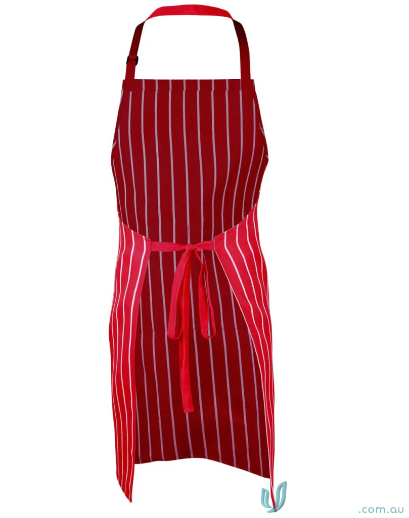 Winning Spirit AP04 Bib Stripe Apron in Red/White