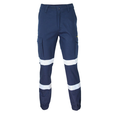 Bio-Motion Segment taped cargo pants in dark navy with reflective white stripes