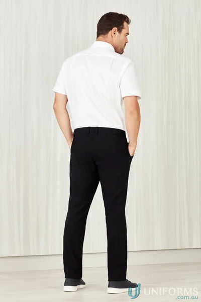 Biz Collection CL958ML-1 Biz Comfort Waist Flat Front Pant in Black