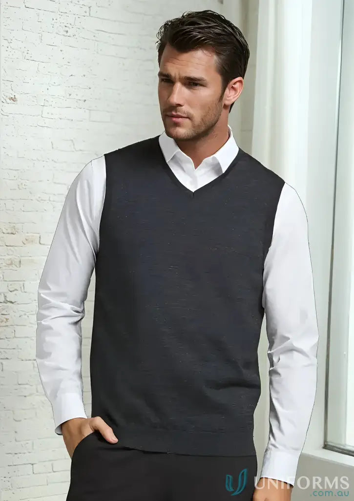 Biz Collection WV619M-1 Biz Milano Knit Vest front product image