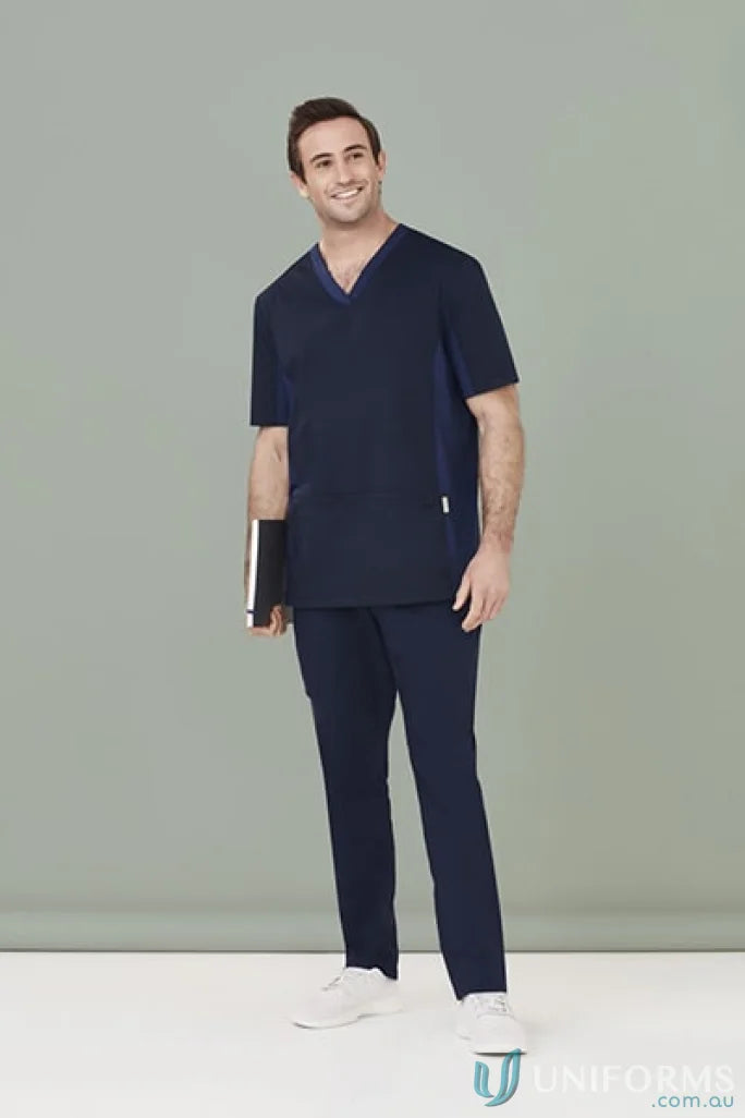 Biz Collection CSP047ML-10 Biz Riley Straight Scrub Pant in Navy