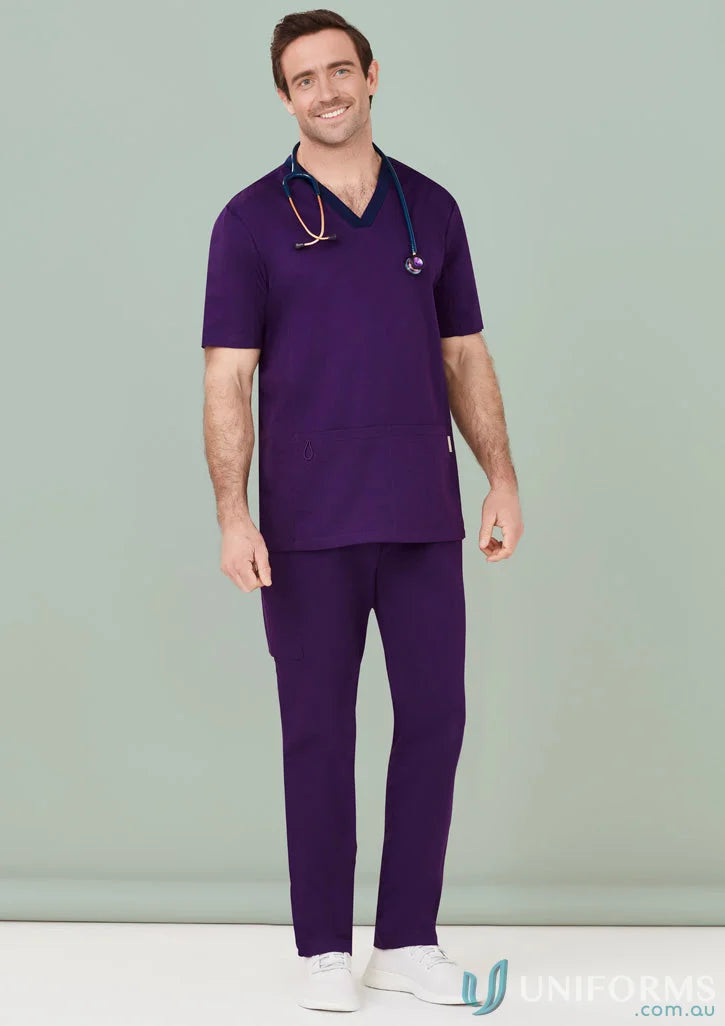Biz Collection CSP047ML-10 Biz Riley Straight Scrub Pant in Purple front product image