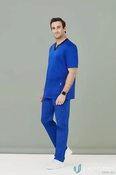 Biz Collection CSP047ML-10 Biz Riley Straight Scrub Pant in Royal