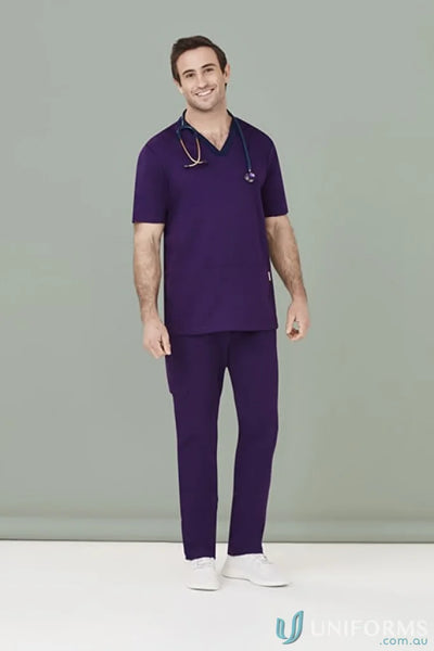 Biz Collection CSP047ML-10 Biz Riley Straight Scrub Pant in Purple