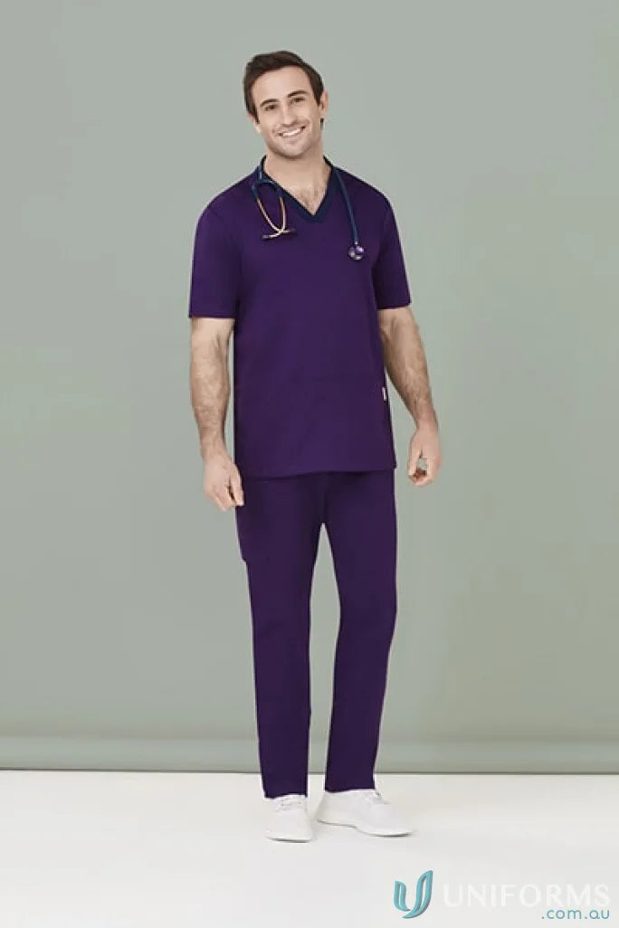 Biz Collection CSP047ML-10 Biz Riley Straight Scrub Pant in Purple