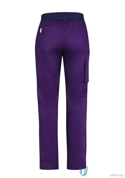 Biz Collection CSP047ML-10 Biz Riley Straight Scrub Pant in Purple