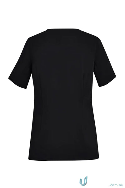 Biz Collection CST942LS Avery Ladies Round Neck Scrub Top in Black