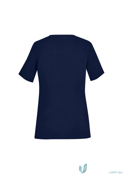 Biz Collection CST942LS Avery Ladies Round Neck Scrub Top in Navy