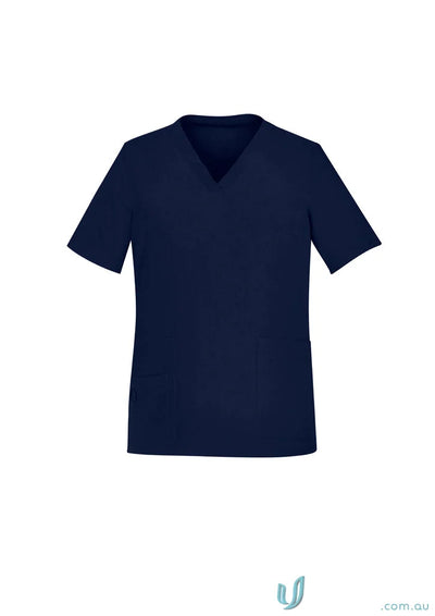 Biz Collection CST941LS Avery Ladies V-Neck Scrub Top in Midnight Blue
