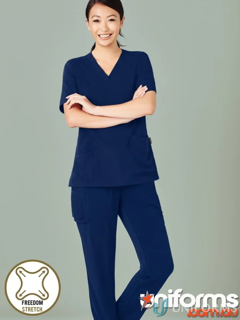 Biz Collection CST941LS Avery Ladies V-Neck Scrub Top in Navy