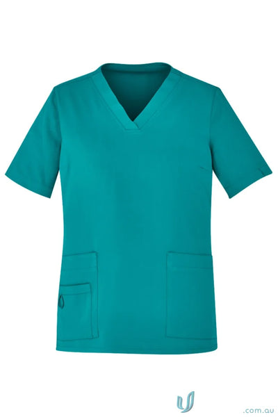 Biz Collection CST941LS Avery Ladies V-Neck Scrub Top in Teal
