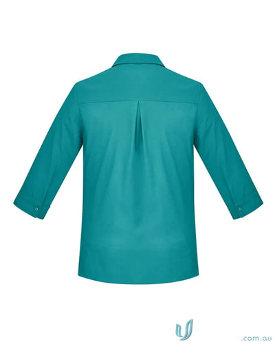 Biz Collection CS951LT-1 Bizcare Easy Stretch 3Q Sleeve Shirt in Teal