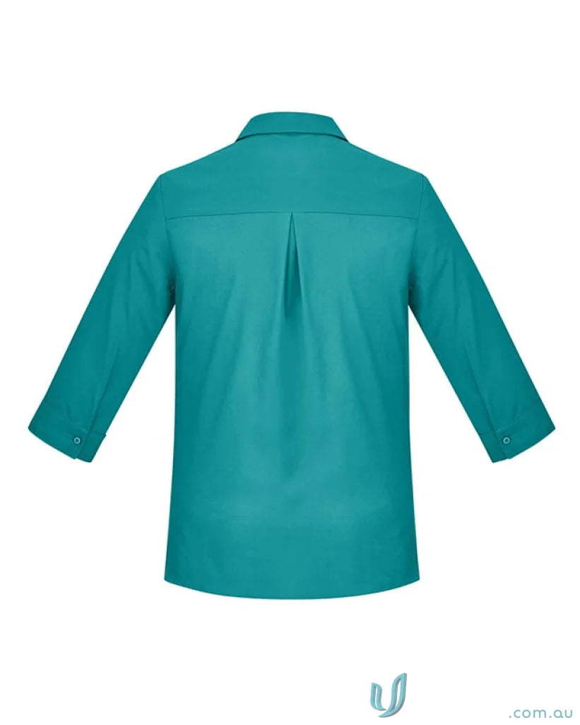 Biz Collection CS951LT-1 Bizcare Easy Stretch 3Q Sleeve Shirt in Teal