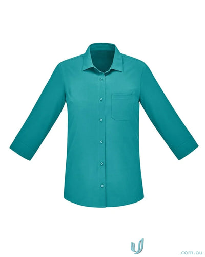Biz Collection CS951LT-1 Bizcare Easy Stretch 3Q Sleeve Shirt in Teal