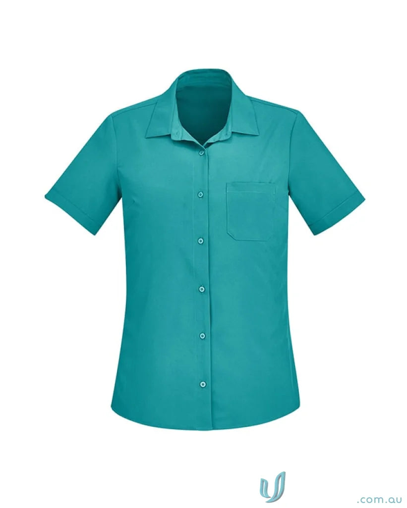 Biz Collection CS947LS-1 Bizcare Easy Stretch SS Shirt in Teal