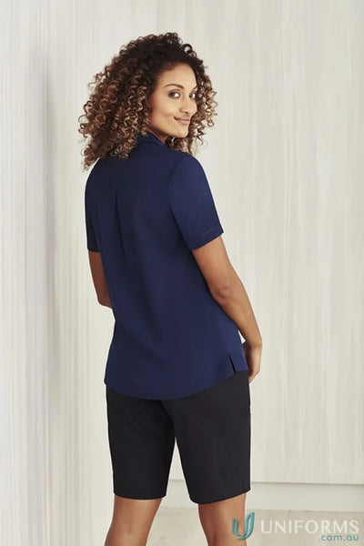 Biz Collection CS947LS-1 Bizcare Easy Stretch SS Shirt in Navy