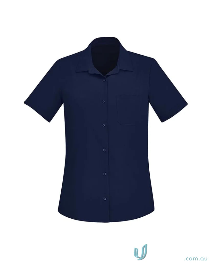 Biz Collection CS947LS-1 Bizcare Easy Stretch SS Shirt in Navy