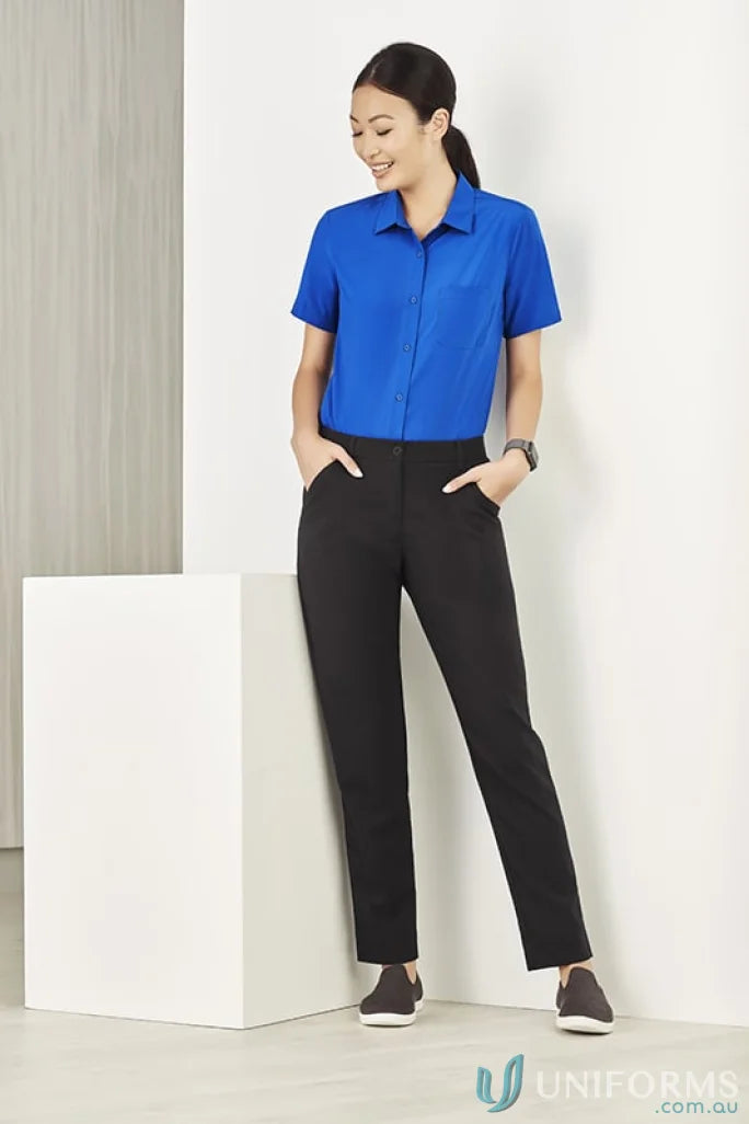Biz Collection CS947LS-1 Bizcare Easy Stretch SS Shirt in Electric Blue front product image
