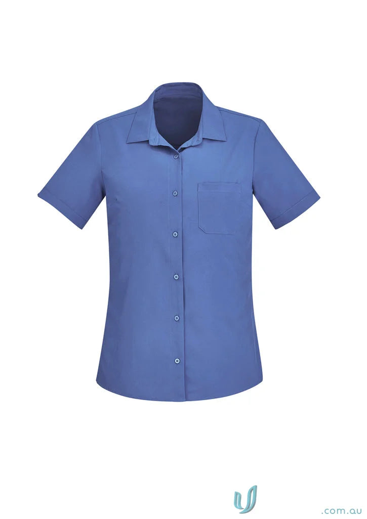 Biz Collection CS947LS-1 Bizcare Easy Stretch SS Shirt in Mid Blue