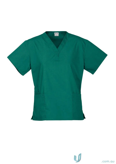 Green BizCare Classic Ladies Scrub Top in womens classic scrub with natural stretch fabric for all-day comfort
