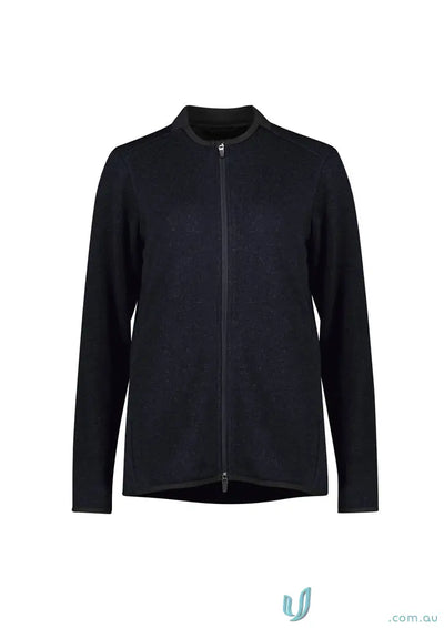 Women’s Nova Zip jacket by Bizcare with antibacterial treatment in dark blue