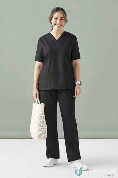 Black Bizcare Women’s Tokyo Scrub Pant with csp143ll elastic waistband