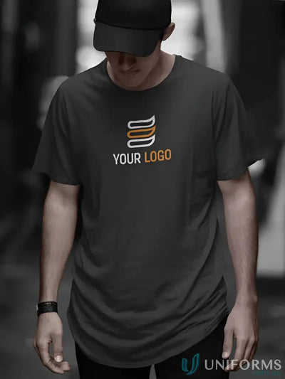 Merchandise Bargains Unbeatable Bargain Merchandise Deals TS20-MOQ100 Black Cotton Jersey Tshirt with Logo Merchandise in Black