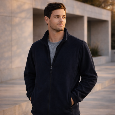Winning Spirit PF07 Bonded Fleece Jacket in Navy