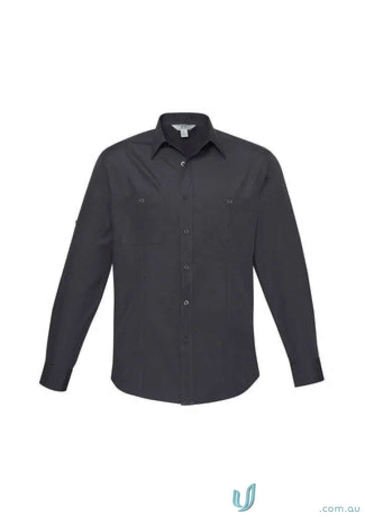 Dark gray Bondi Long Sleeve Roll Up LS Shirt for a professional appearance