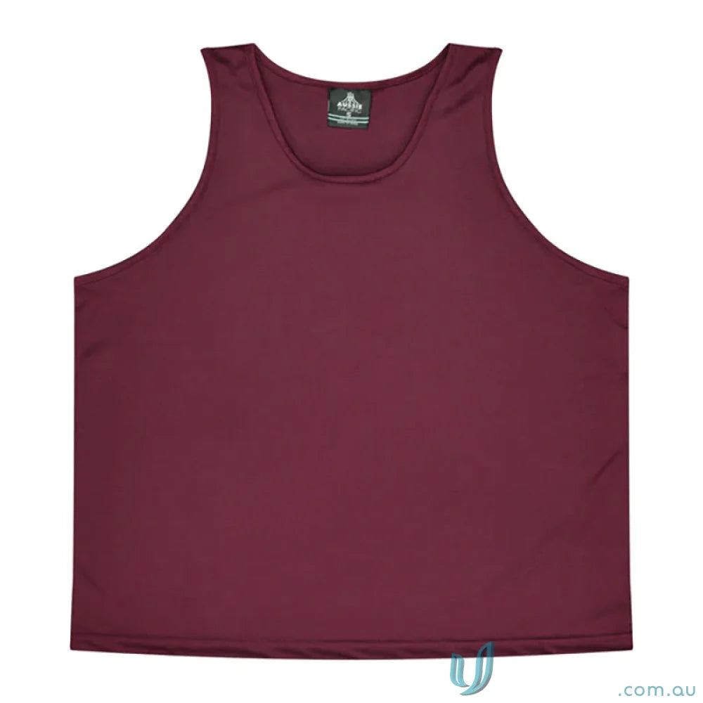 Aussie Pacific 1107 Botany Singlet in Maroon