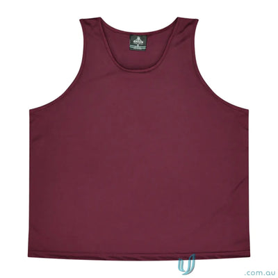 Aussie Pacific 1107 Botany Singlet in Maroon