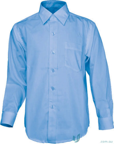 Bocini CS1310 Boys LS School Shirt in Blue