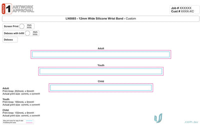 Silicone wristband artwork approval for branded silicone wrist with uniforms or workwear style