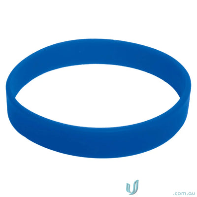 Blue silicone wristband from Branded Silicone Wristband with free decoration options and pad print