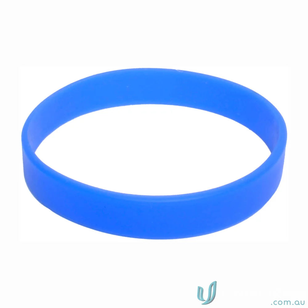 Blue silicone wristband for branded silicone wristband with free decoration options and pad print
