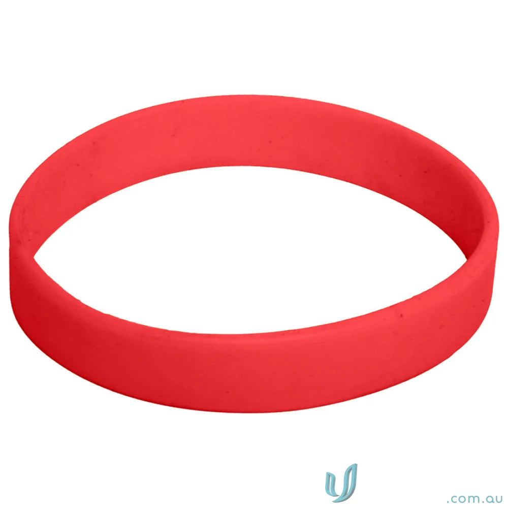 Red silicone wristband from Branded Silicone Wristband with free decoration options and pad print