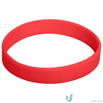 Red silicone wristband from Branded Silicone Wristband with free decoration options and pad print