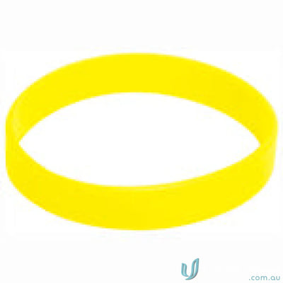 Yellow silicone wristband for Branded Silicone Wristband with free decoration options and pad print